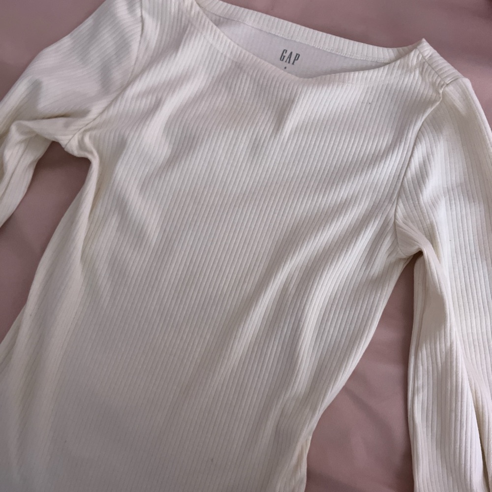 GAP White Ribbed Fitted shirt
